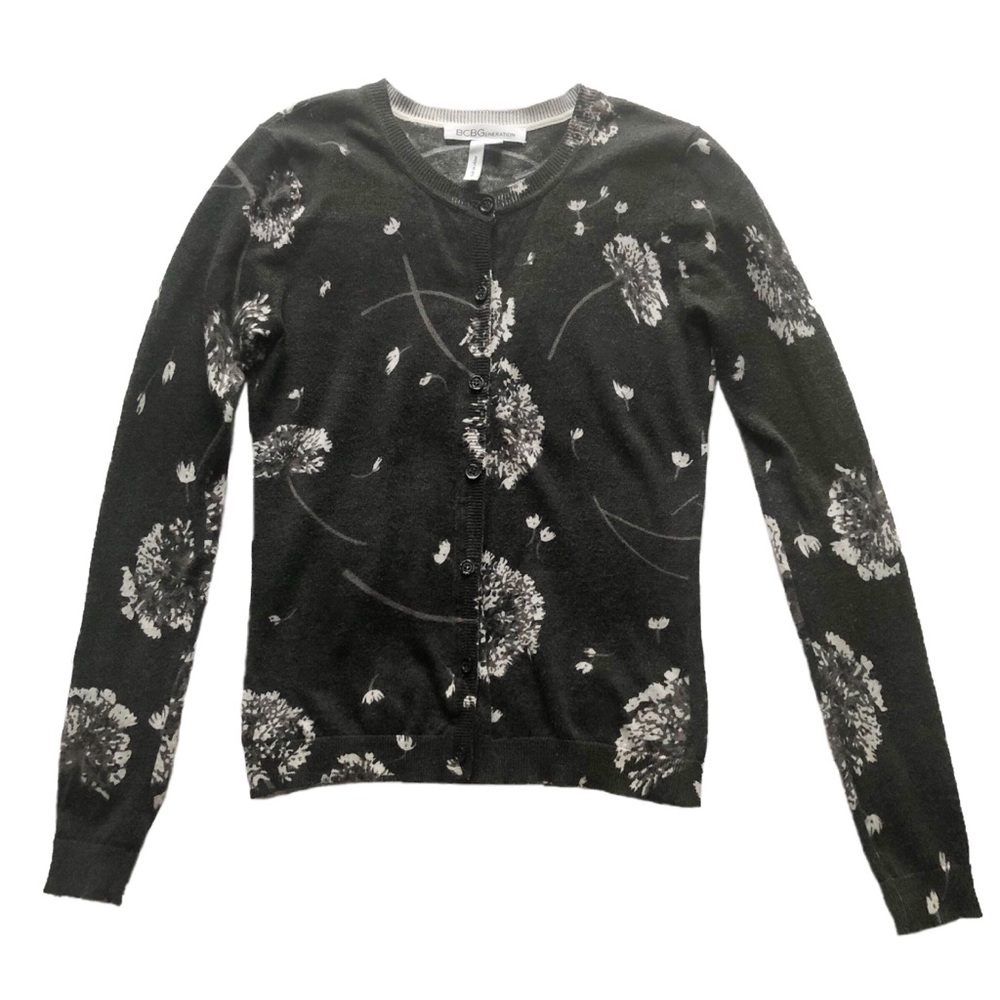 BCBGeneration Dandelion Print Cardigan Size XXS